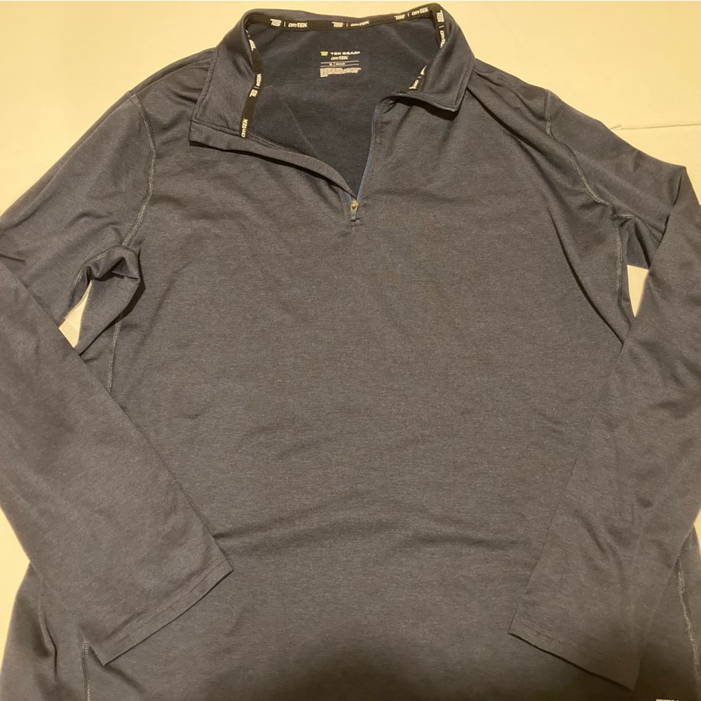 Dark blue navy quarter zip men’s long sleeve shirt
